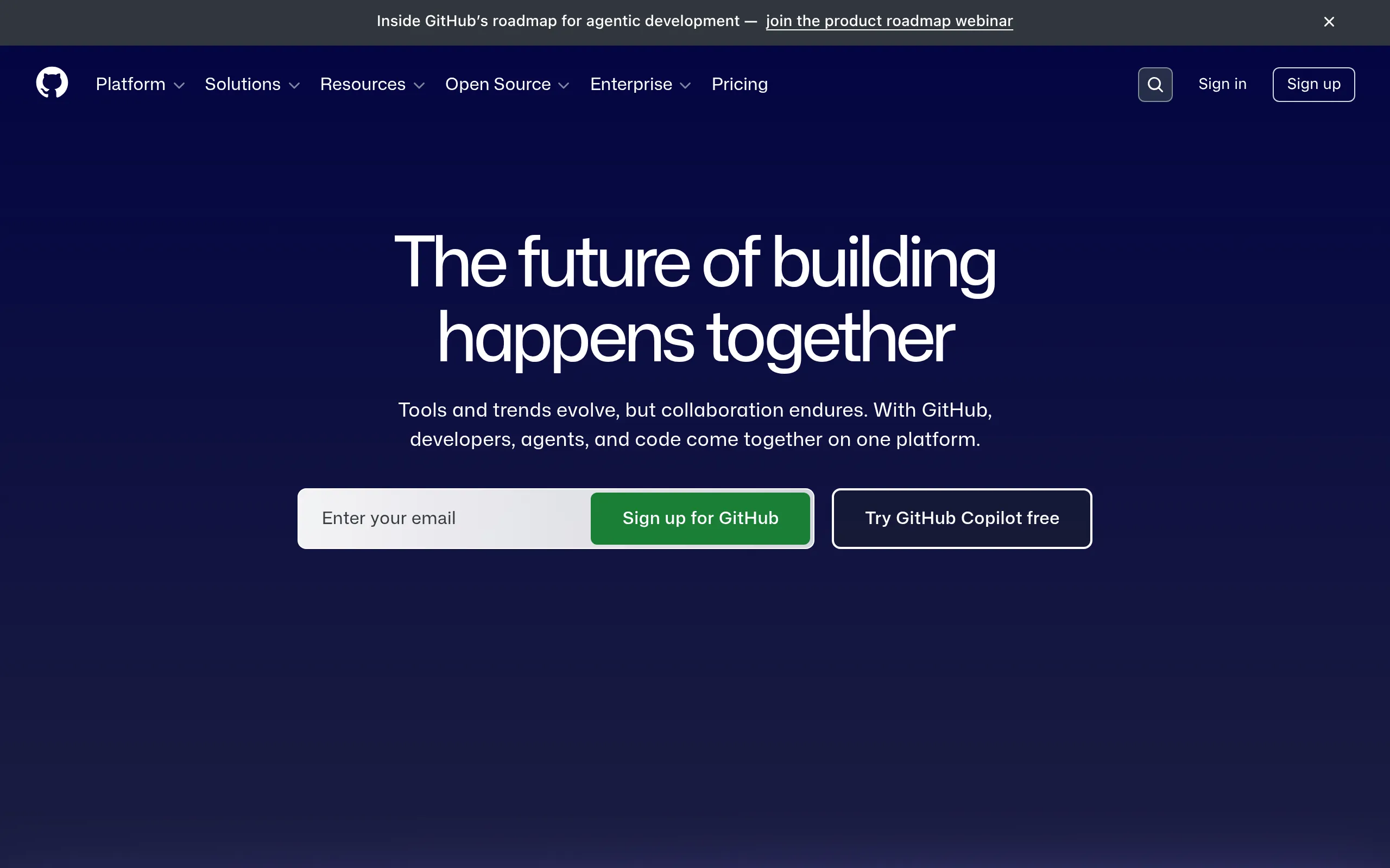 Screenshot of GitHub